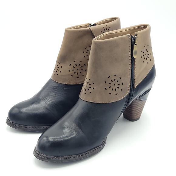 Elite by Corey's Booties Style Barbara black brown women's size 10 - Picture 4 of 9